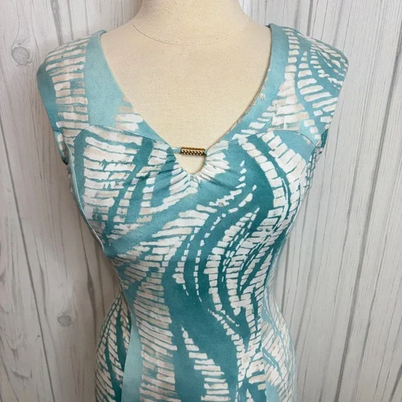 ❌SOLD❌TOMMY BAHAMA Ogee Stones V-Neck Cap Sleeves Maxi Dress, XS - Picture 3 of 13